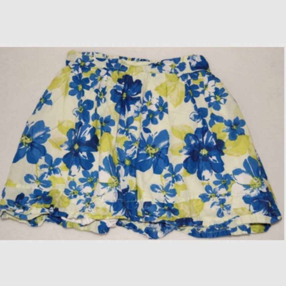 Aphorism Girls Size 7, Blue Flower Print Skirt with Lining